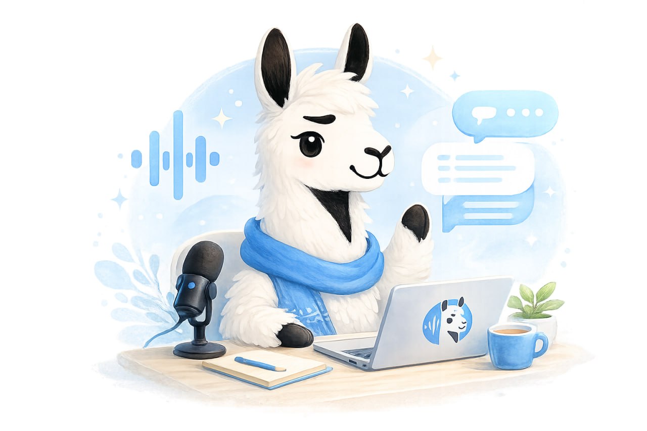The S·Pika llama helps turn an audio recording into text